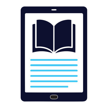 E book reader icon on mobile device