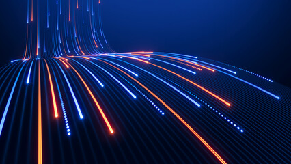 Abstract technology background Streaming data data moving - Digital Code road ai artificial intelligence concept - 3d illustration © Sashkin