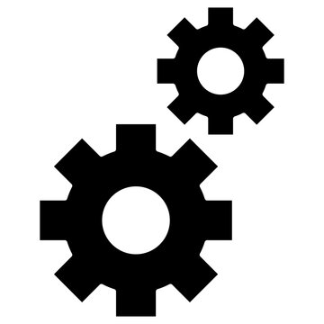 Interlocking Gears Machine glyph icon