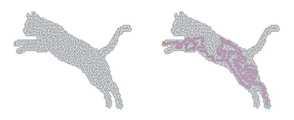 Obraz premium Jumping Cat Printable Maze Puzzle With Answer Key For Playful Pet Worksheet