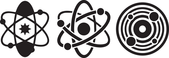 Atomic Structure and Planetary System Vector Icons Set © Vector 4 You