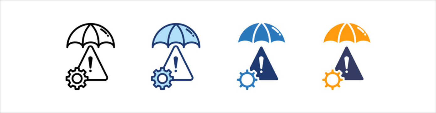 Mitigation Icon Set Multiple Style Collection