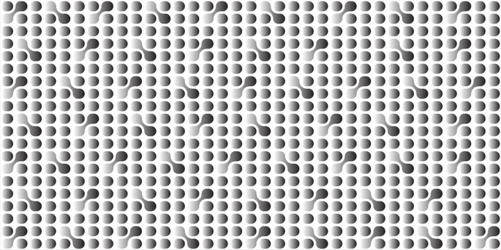Minimalist Black Halftone Parabolic Curve Grid on White Background