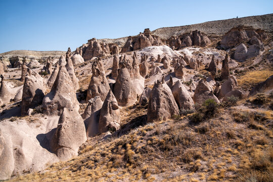 time eroded landscape in the Devrent Valley in Cappadocia on a summer day.