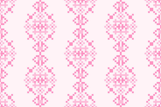 Seamless pixel pink pattern illustration