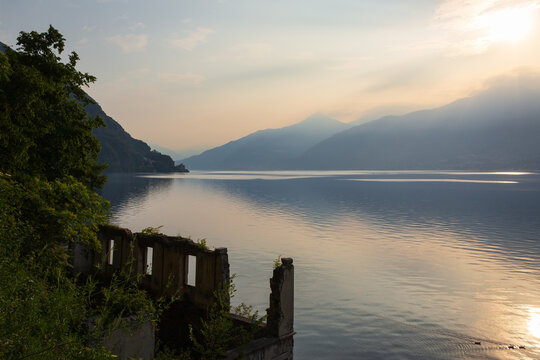 Sunrise Over Lake Como Viewed from Menaggio, Italy