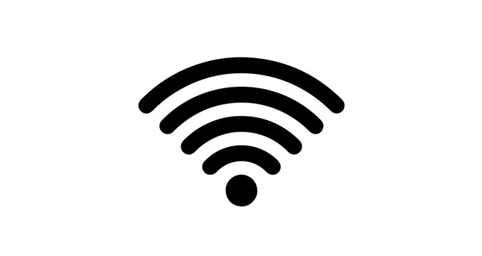 displays a minimalist vector icon that is universally recognized as the symbol for a Wi-Fi signal or wireless internet connection.