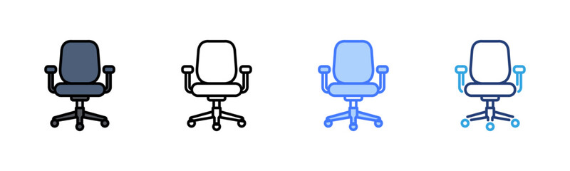 Obraz premium Work Chair icon set multiple style collection