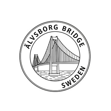 Alvsborg Bridge Sweden Landmark Emblem