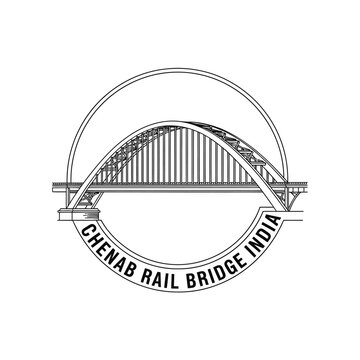 Chenab Rail Bridge India Logo Design - Engineering Marvel