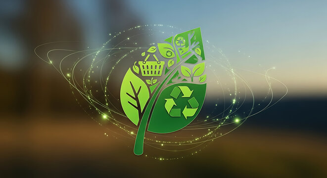 Sustainable procurement concept featuring eco friendly organic buying and zero waste purchasing for ethical consumption and environmental conservation in modern retail and supply chain management