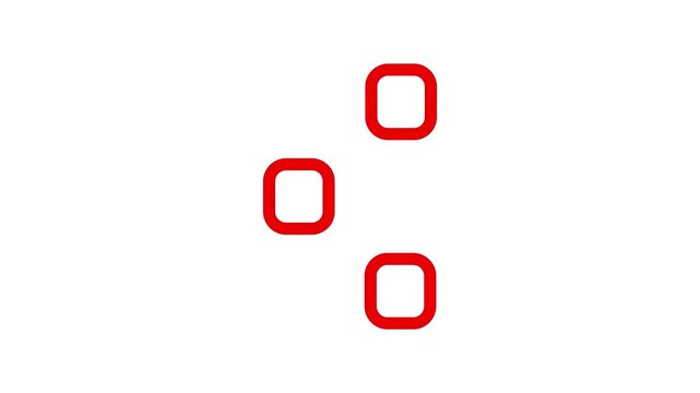 Red flowchart diagram with three rounded squares and connecting lines on a white background Keywords: flowchart, diagram, process, workflow, connection, link, step, progress, structure