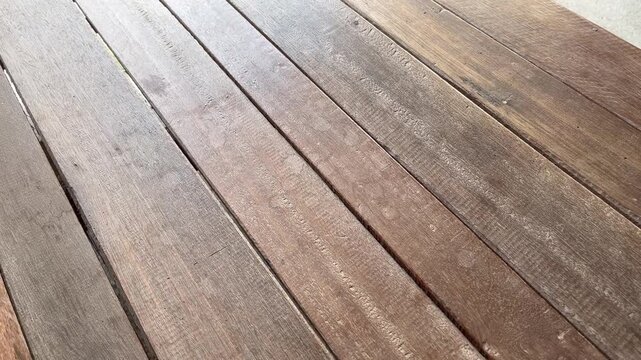 Textured old wood floor planks from high angle