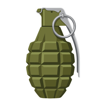 Flat Vector Hand Grenade Icon Isolated on white Background