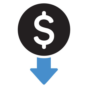 Cash flow decrease icon