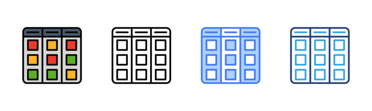 Workflow Board icon set multiple style collection