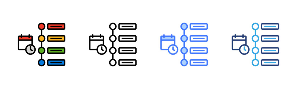 Project Roadmap icon set multiple style collection