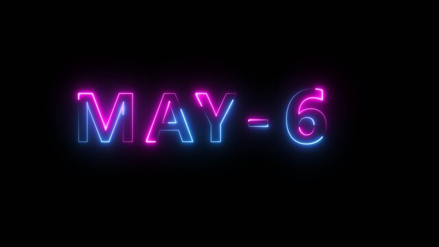 Calendar count day number text illustration. Neon counting number on background.