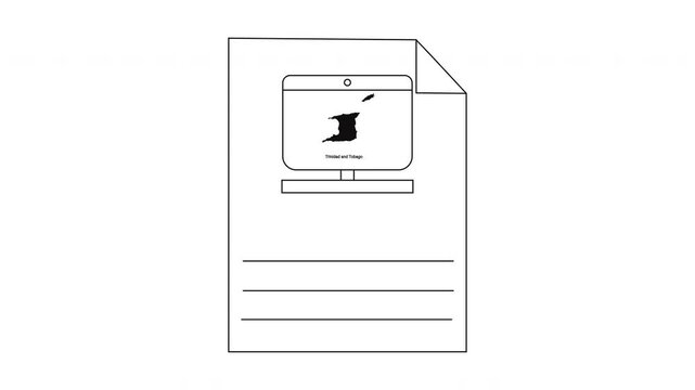 Document with Computer Screen and Text Lines.