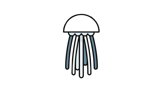 Minimalist Jellyfish Illustration with Tentacles.