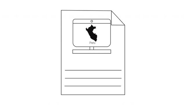 Document with Peru Map and Lines for Text.