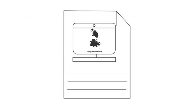 Outline drawing of a computer screen displaying a map of the UK.