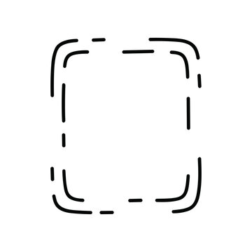 Black dashed line square frame border.