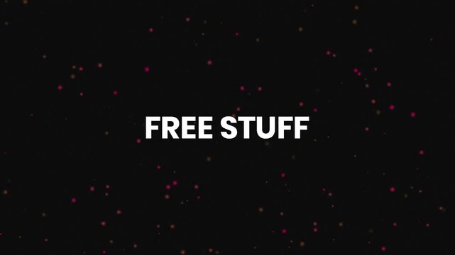 Free Stuff Neon Text Reveal Animation 4K Promotional Giveaway Announcement for Marketing Campaigns and Customer Attraction Strategies