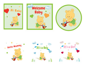 Obraz premium baby shower set
