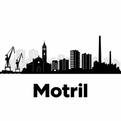 Fototapeta premium Motril Skyline Silhouette — A Costa Tropical Port City Spain Vector Illustration