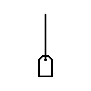 Simple black tag with string.