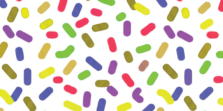 Colorful sugar sprinkles pattern for birthday cakes and sweet dessert food toppings