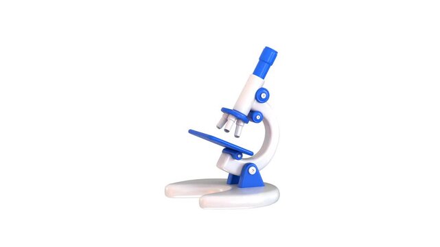 3d microscope icon animation concept of science laboratory microscope icon animation