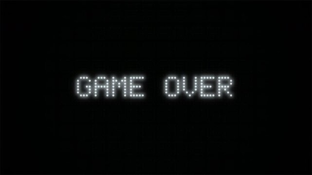 Game Over Retro LED Dot Matrix Typography Animation 4k video animation seamless loop