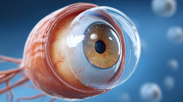 Cataract Surgery Procedure in Modern Ophthalmology Operating Room, Surgeon Performs Phacoemulsification to Remove Cloudy Eye Lens and Implant Intraocular Artificial Lens for Restoring Patient&rsquo;s Clear 