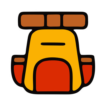 Hiking Backpack Icon Flat Design Illustration for Travel and Camping Adventure