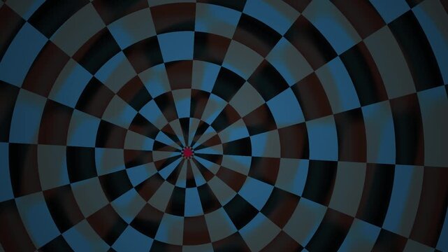 Blue and grey circular checkerboard pattern