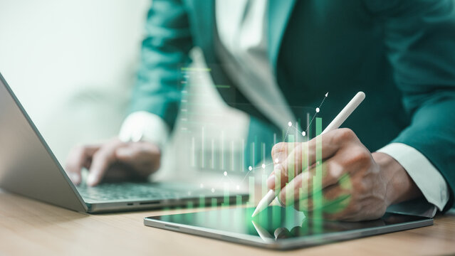ESG environmental social governance sustainability sustainable Business professional analyzing. ESG performance sustainability emphasizing ESG investment environmental impact corporate governance.