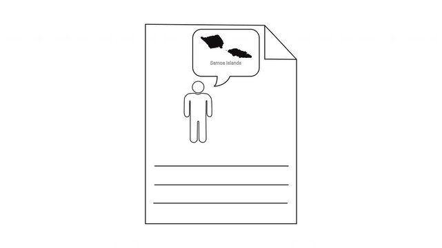 Simple Line Art Illustration of a Resume with a Person Icon and Speech Bubble.