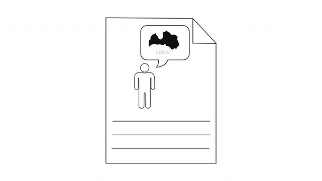 Simple Line Drawing of a Person Thinking About a Map.
