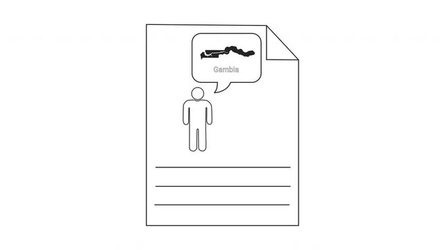 Simple Line Drawing of a Person Thinking About a Resume.