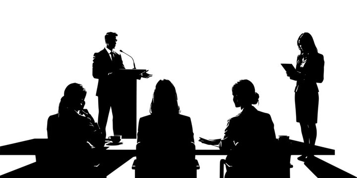 Professionals in a Business Meeting with One Person Speaking and Another Taking Notes Featuring Presentation, Office, Corporate with Team