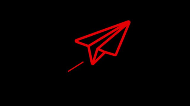 end Message faster icon reed Paper Plane Animation app ,reed contact, computer graphic, 4k video.