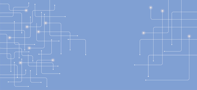 Technology Network Connection Background with Abstract Circuit Lines and Copy Space