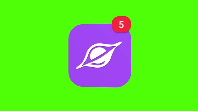 A 3D black hole gravity vortex astronomy space cosmic science notification icon popping up and rotating on a green screen chroma key background with a red number counter animation.