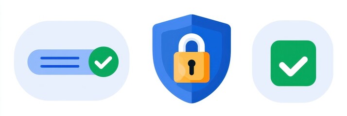Fototapeta premium Strict cybersecurity measures, including authentication and encryption, work alongside firewall blocks to ensure user privacy, protection, and overall security.