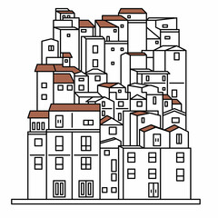 Fototapeta premium city sketch vector illustration
