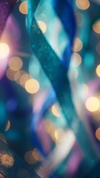 A Captivating Dance of Shimmering Ribbons and Glowing Lights: A Visual Journey Through Vibrant Colors and Textures
