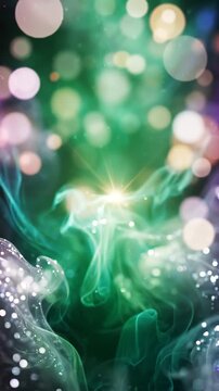 An Ethereal Landscape of Sparkling Glitter and Mysterious Smoke Intertwined in Vibrant Colors, Creating a Dreamlike Atmosphere for Exploration and Imagination
