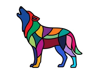 Fototapeta premium Colorful abstract animal silhouette